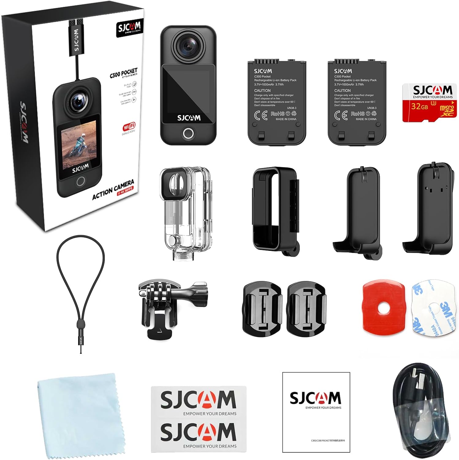 Екшън камера SJCAM C300 Pocket Action Camera 4K 2.4G, 5G Dual WiFi 20MP Black - Image 9