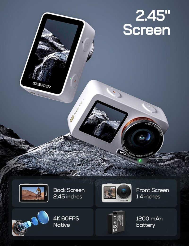 Екшън камера WOLFANG Seeker One Action Camera 4K60FPS WiFi 1