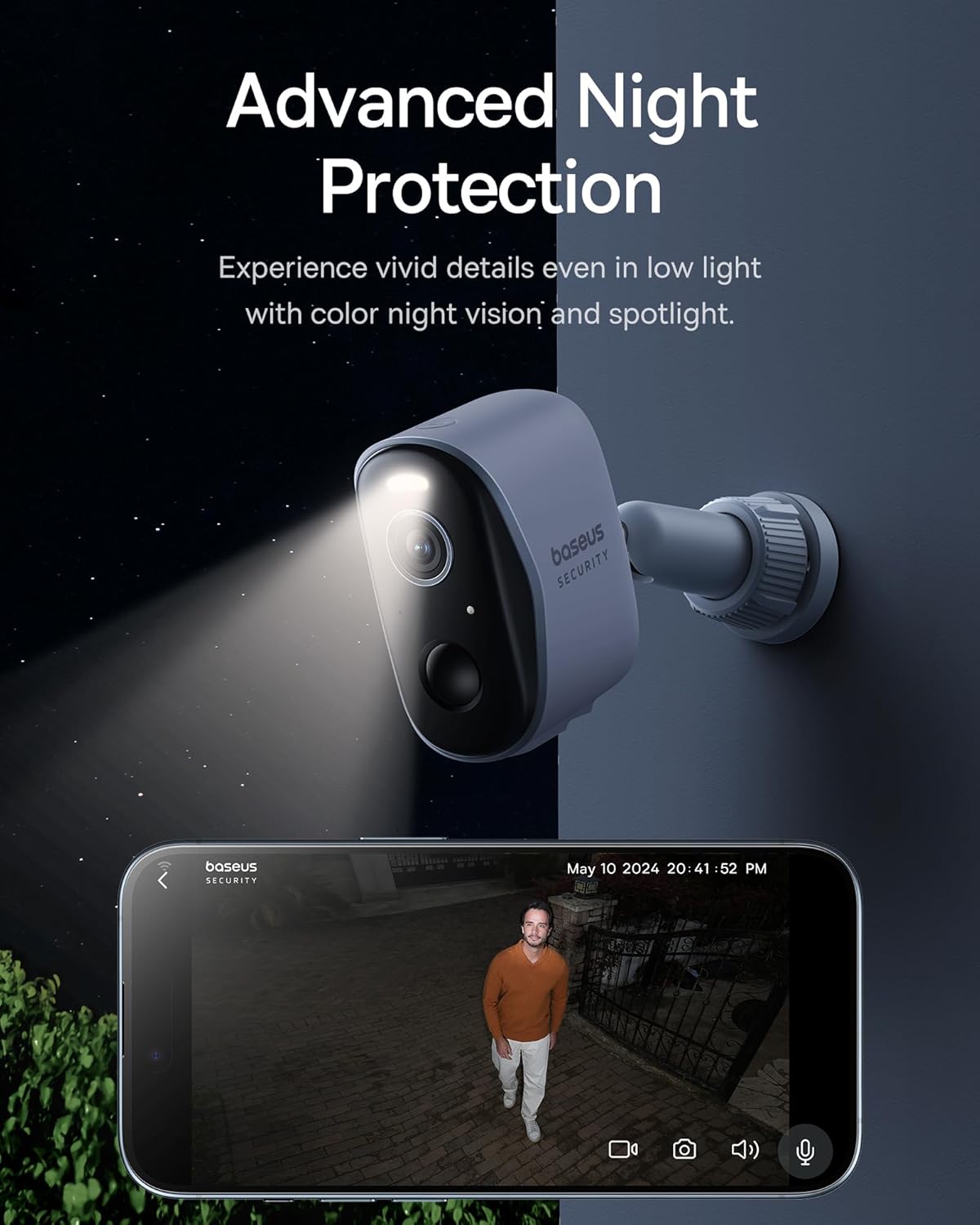 Камера за наблюдение Baseus N1 2-Cam Kit Local Storage Outdoor Surveillance Camera - Image 7