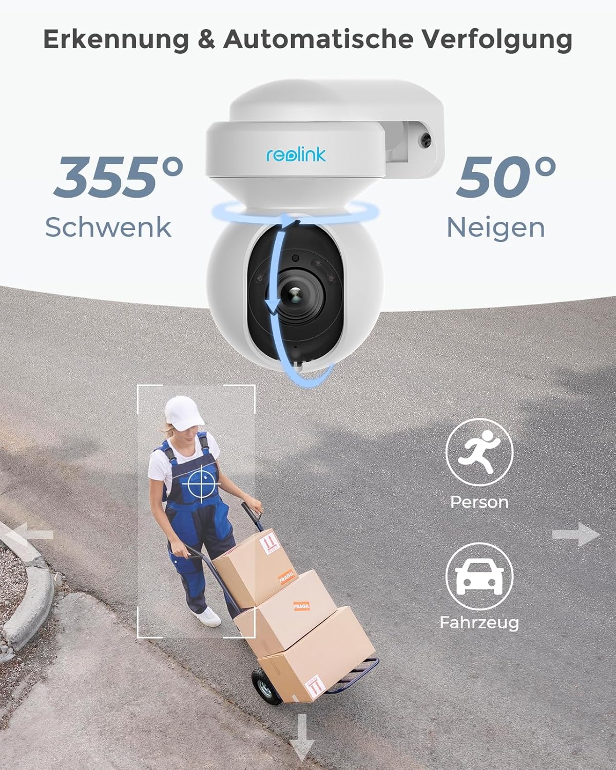 Камера за наблюдение Reolink E1 Security Camera Outdoor 5MP PTZ WiFi 3X Optical Zoom White - Image 2