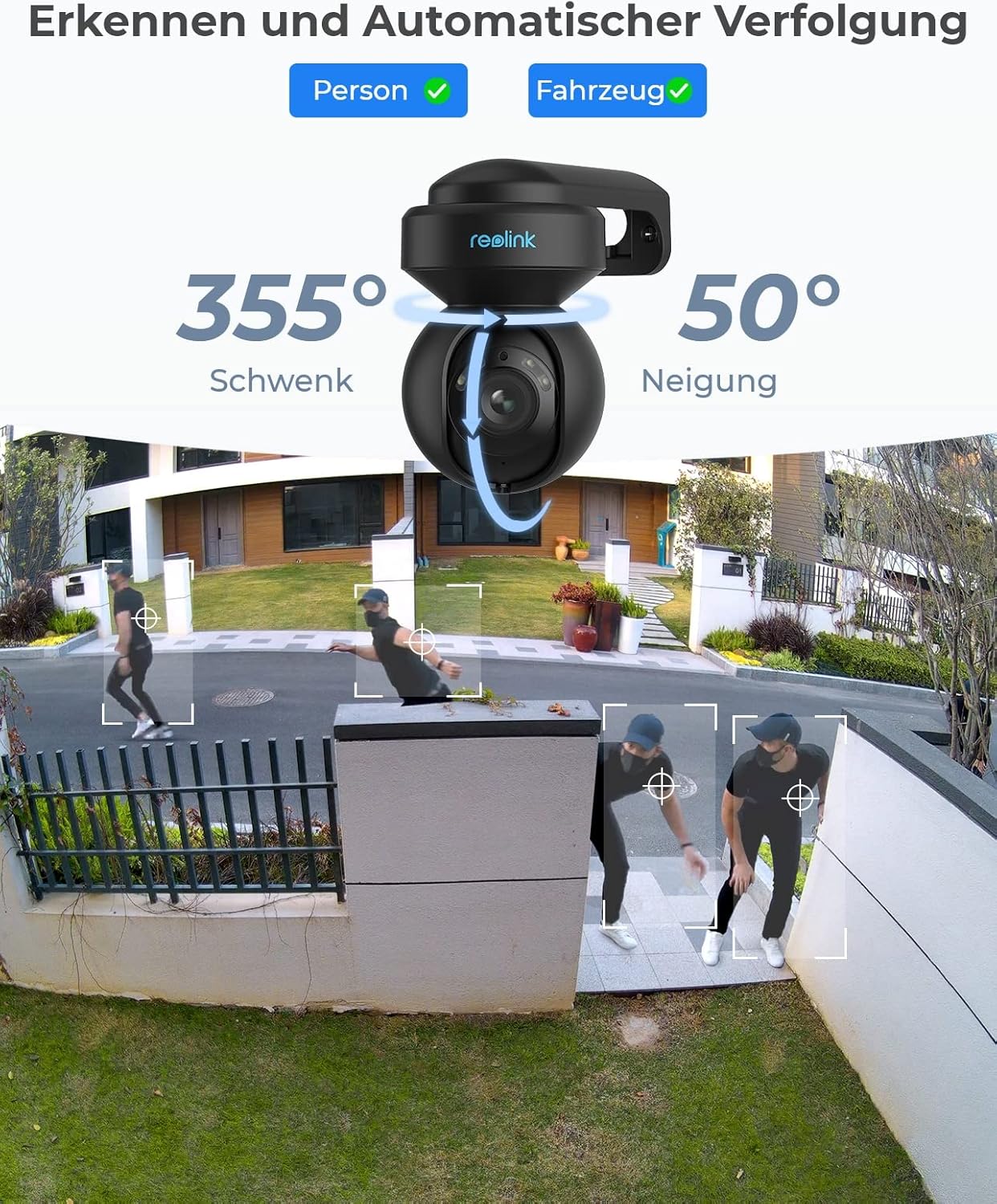 Камера за наблюдение Reolink E1 Security Camera Outdoor 5MP PTZ WiFi 3X Optical Zoom Black - Image 2