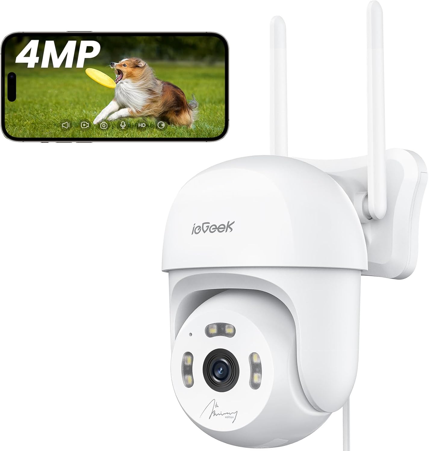 Камера за наблюдение ieGeek IE60 PTZ 4MP Outdoor Surveillance Camera WiFi