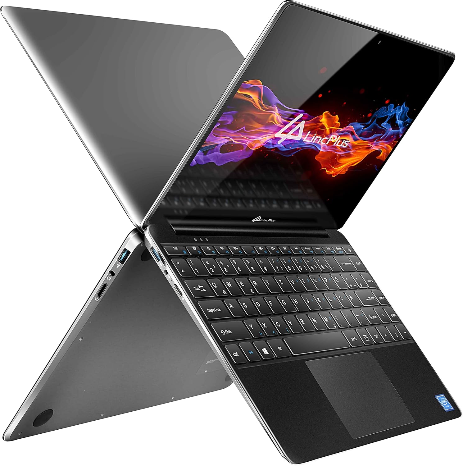 Лаптоп LincPlus P1 13.3 Inch Full HD Ultrabook Laptop Celeron N4000, 4GB 64GB, eMMC Aluminium