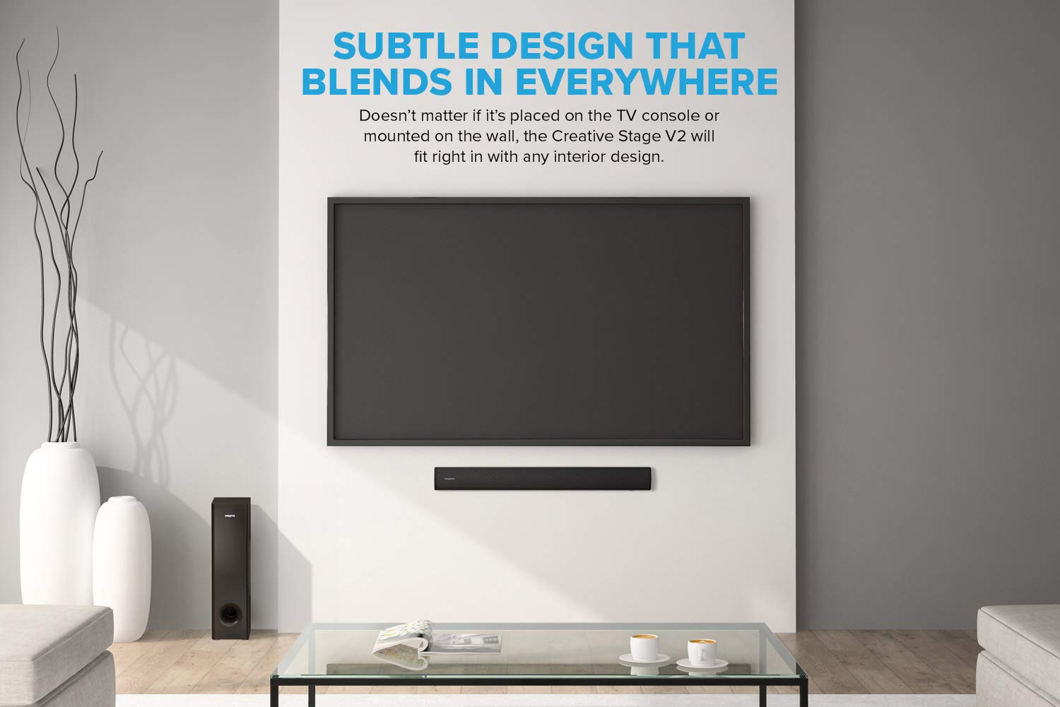 Саундбар за телевизор Creative Stage V2 2.1 Soundbar with Subwoofer Bluetooth 5.0, TV ARC, Optical & USB - Image 6
