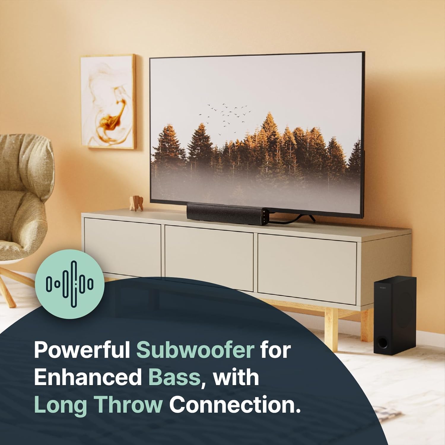 Саундбар за телевизор Majority Bowfell Plus 2.1 Bluetooth Soundbar Subwoofer 100W - Image 3