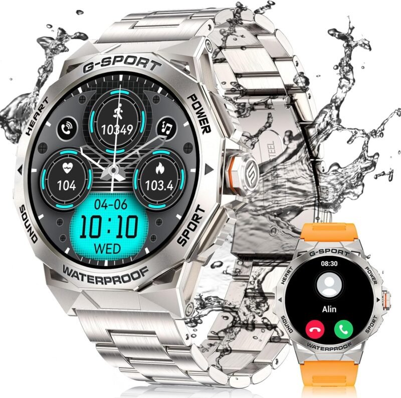 Смарт часовник DREMAC EF3 Smart Watch Men's Military 1.43 Inch Amoled Silver