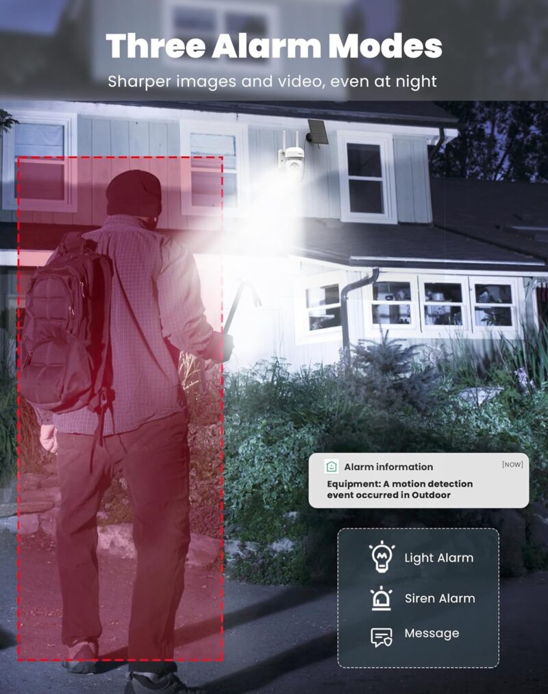 Соларна камера за видеонаблюдение FOAOOD DQ201 360° 2K Solar Surveillance Camera Outdoor White 5