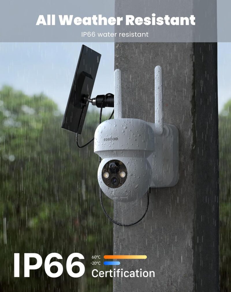 Соларна камера за видеонаблюдение FOAOOD DQ201 360° 2K Solar Surveillance Camera Outdoor White 7