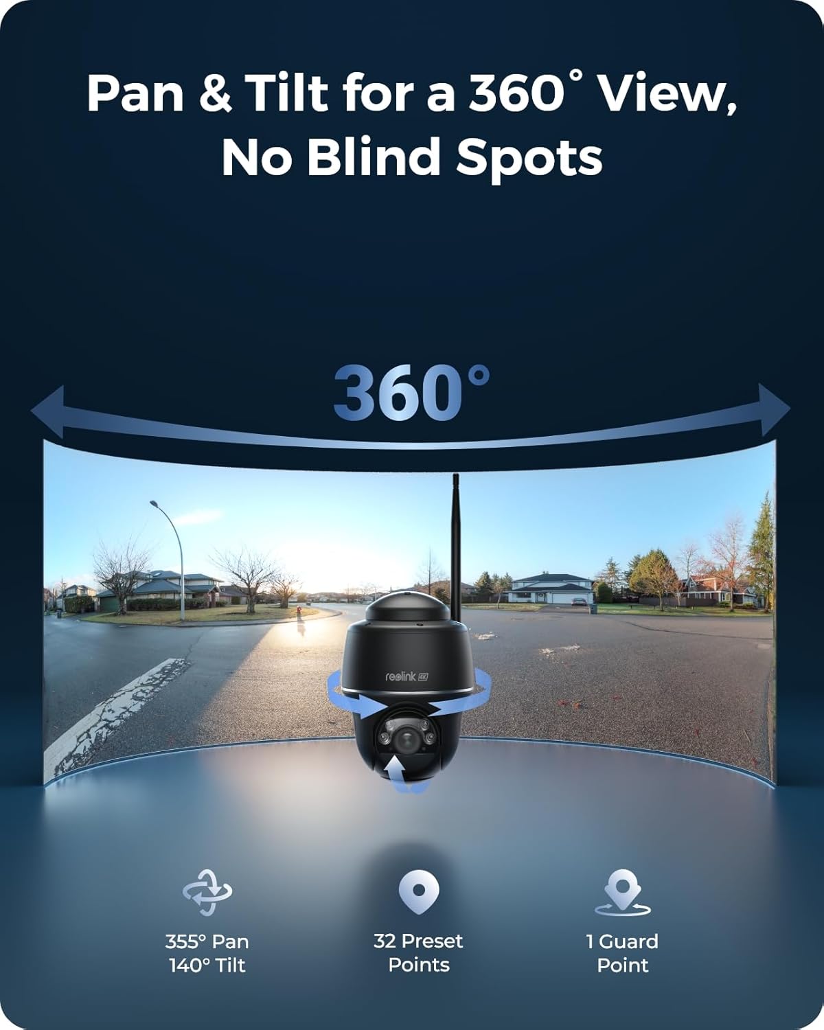 Соларна камера за видеонаблюдение Reolink Argus PT Ultra 8MP Solar Surveillance Camera Outdoor WiFi Black - Image 4