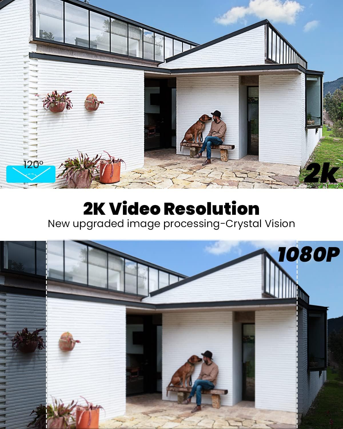 Соларна камера за видеонаблюдение ieGeek ZS-GX1S 2K 360° Solar Outdoor Surveillance Camera White - Image 4