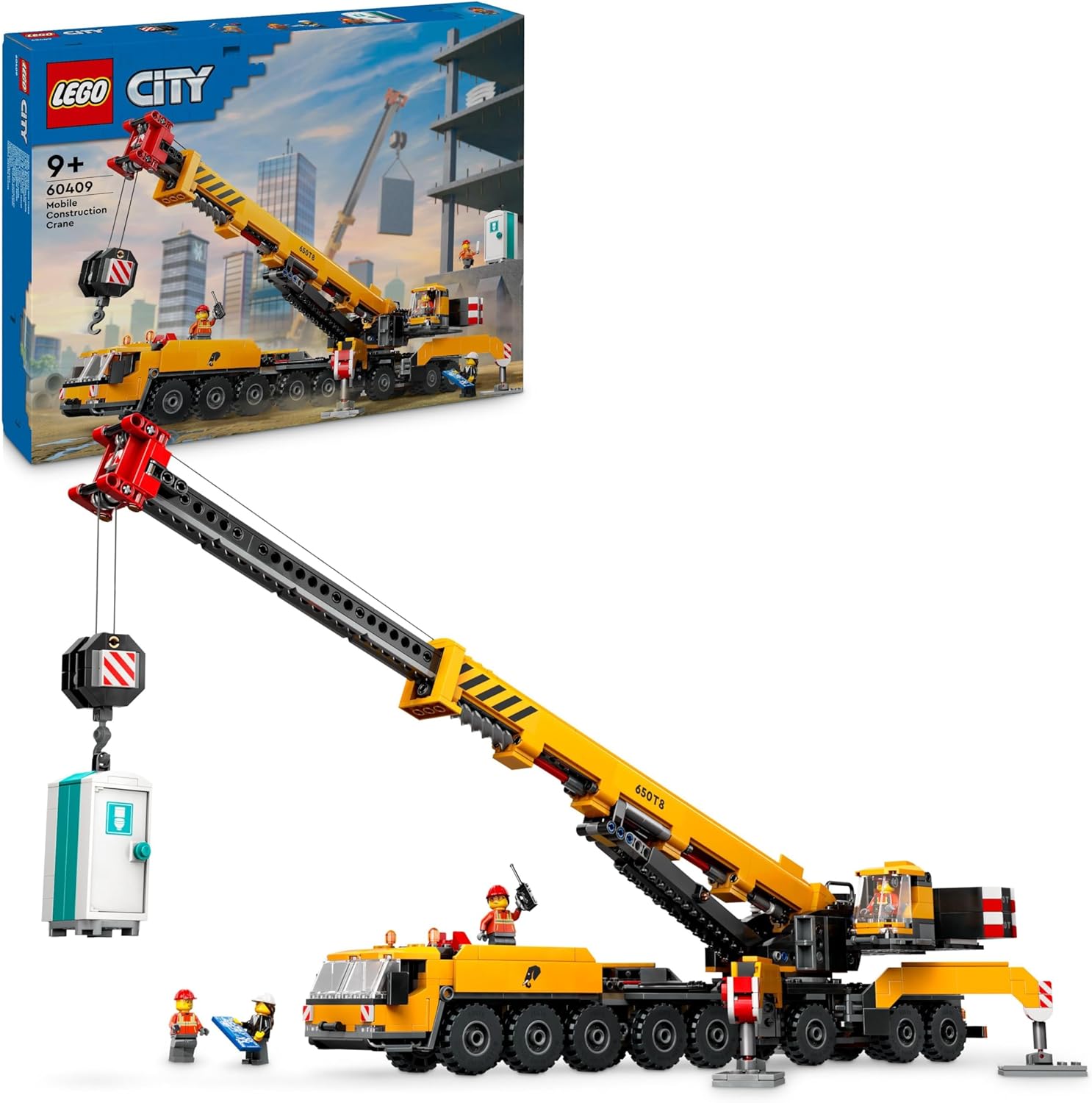 LEGO City Мобилен жълт строителен кран (60409)