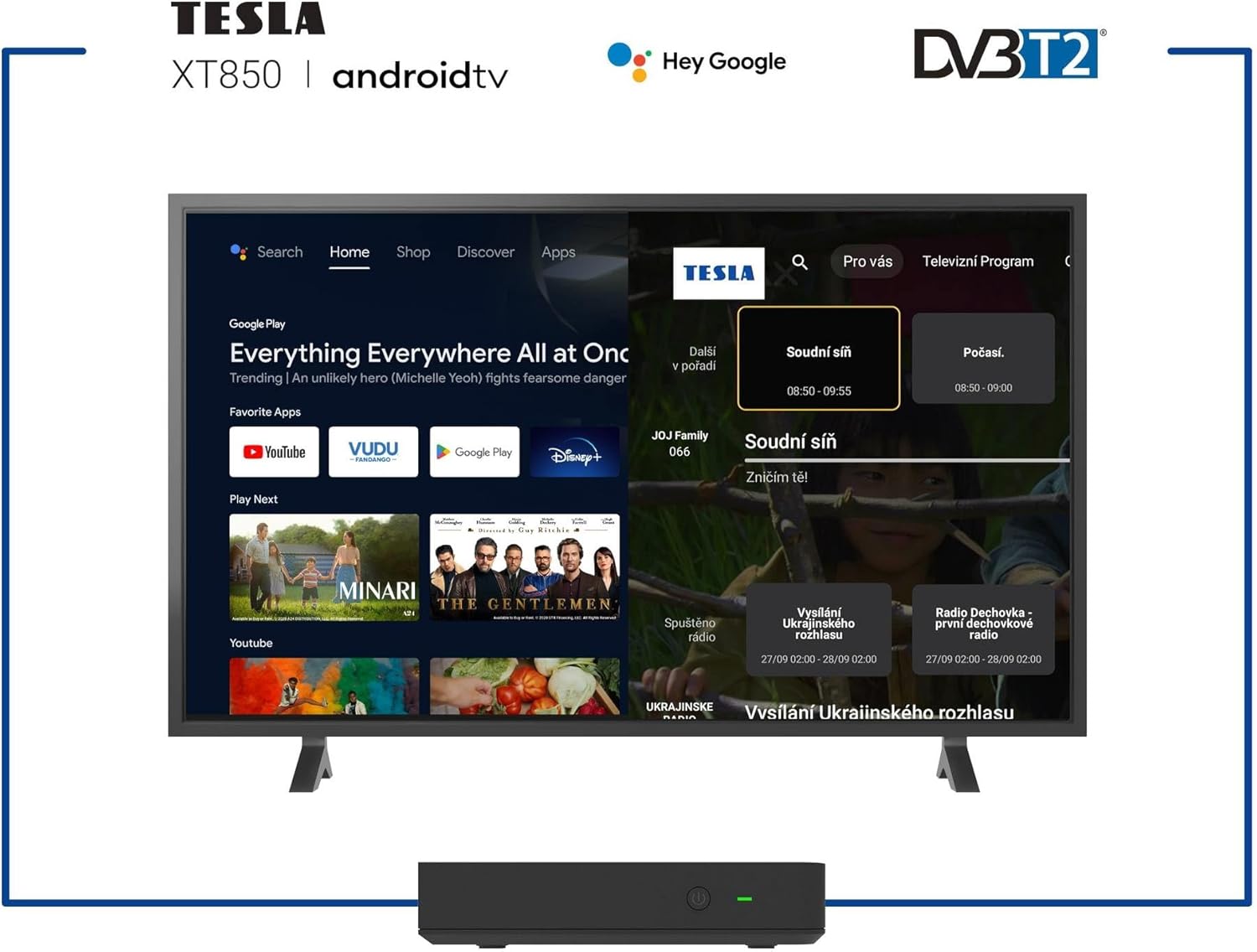 Tesla Mediabox XT850 4K Android TV Box DVB-T2 Tuner & Hybrid TV Receiver Мултимедиен плеър - Image 3