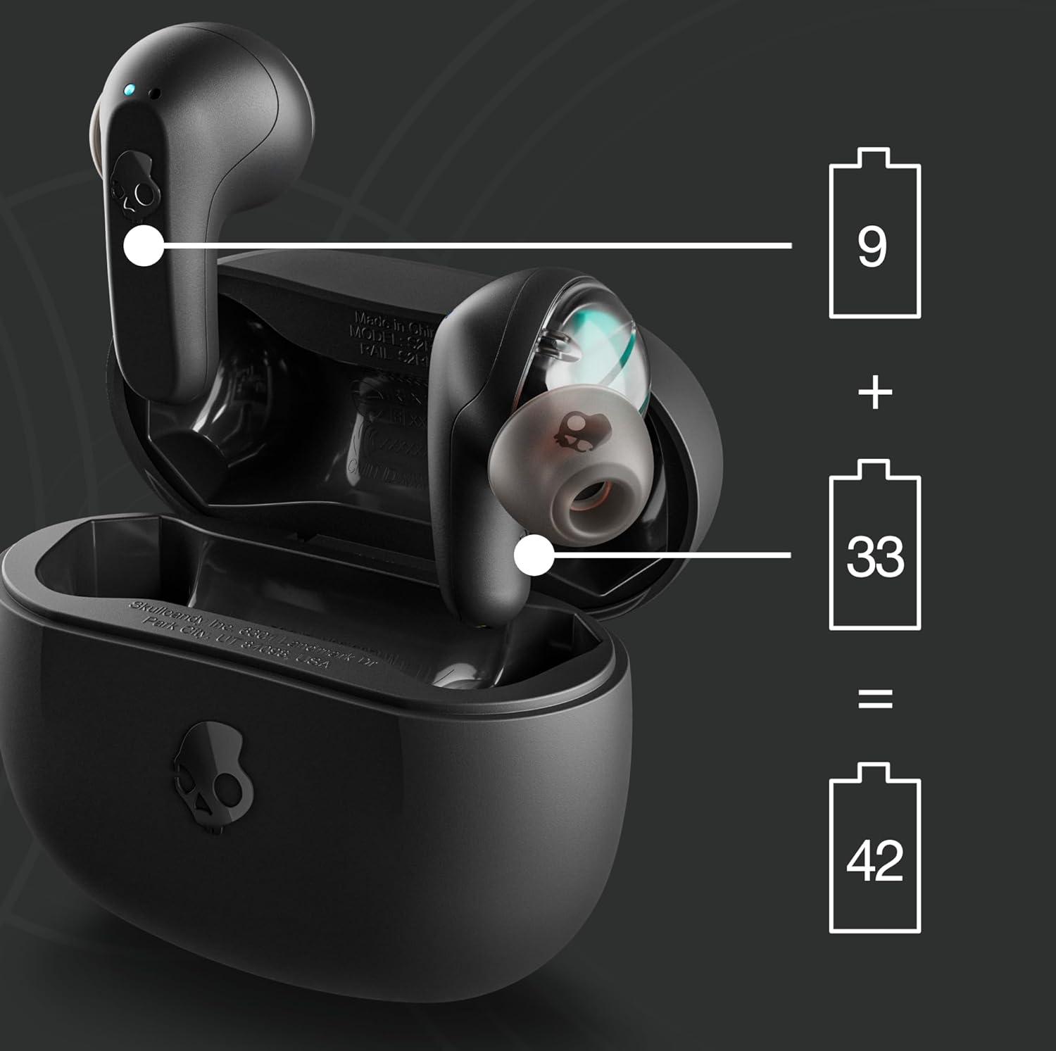 Безжични слушалки Skullcandy Rail In-Ear Wireless Headphones Black - Image 3
