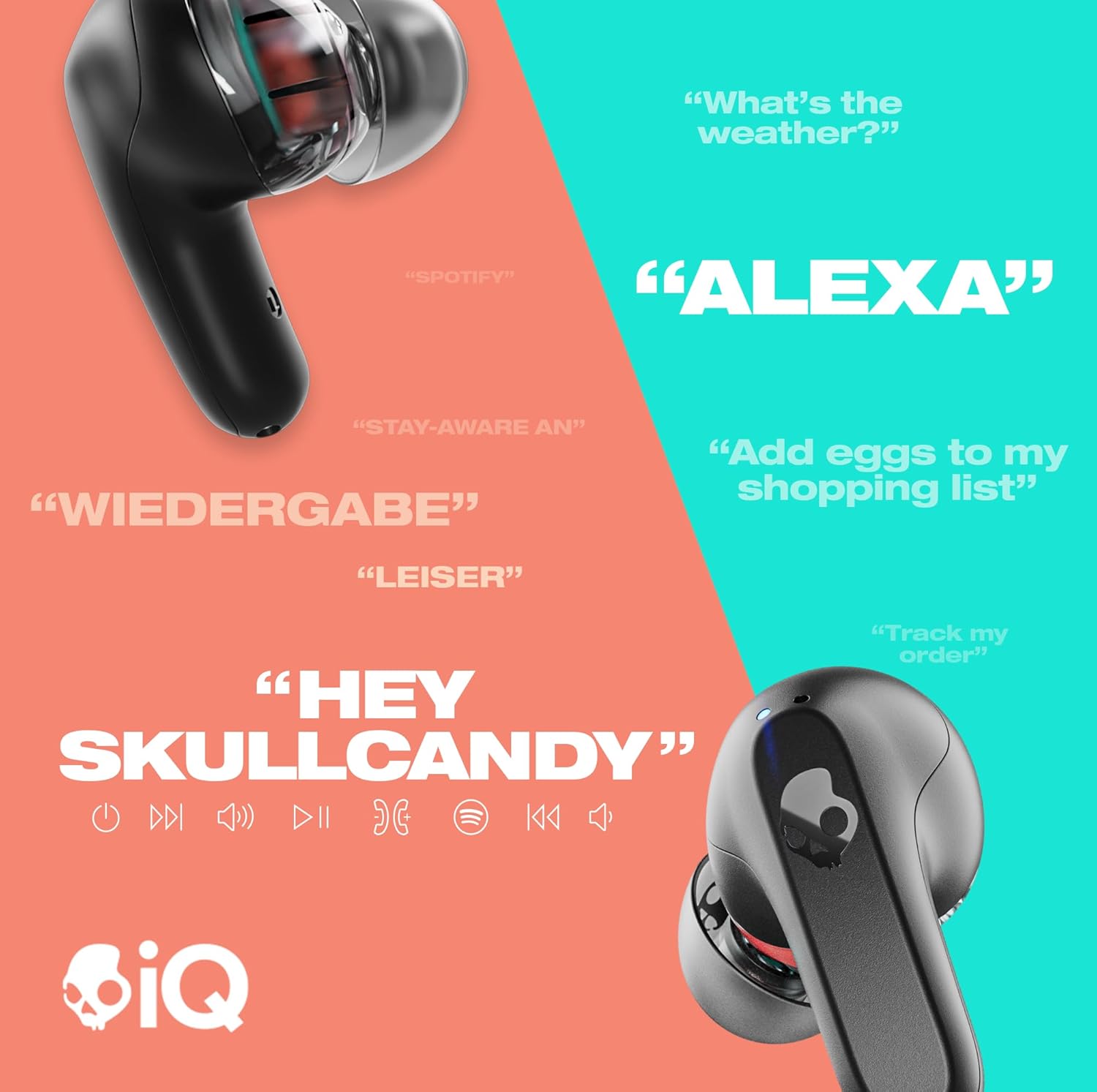 Безжични слушалки Skullcandy Rail In-Ear Wireless Headphones Black - Image 5