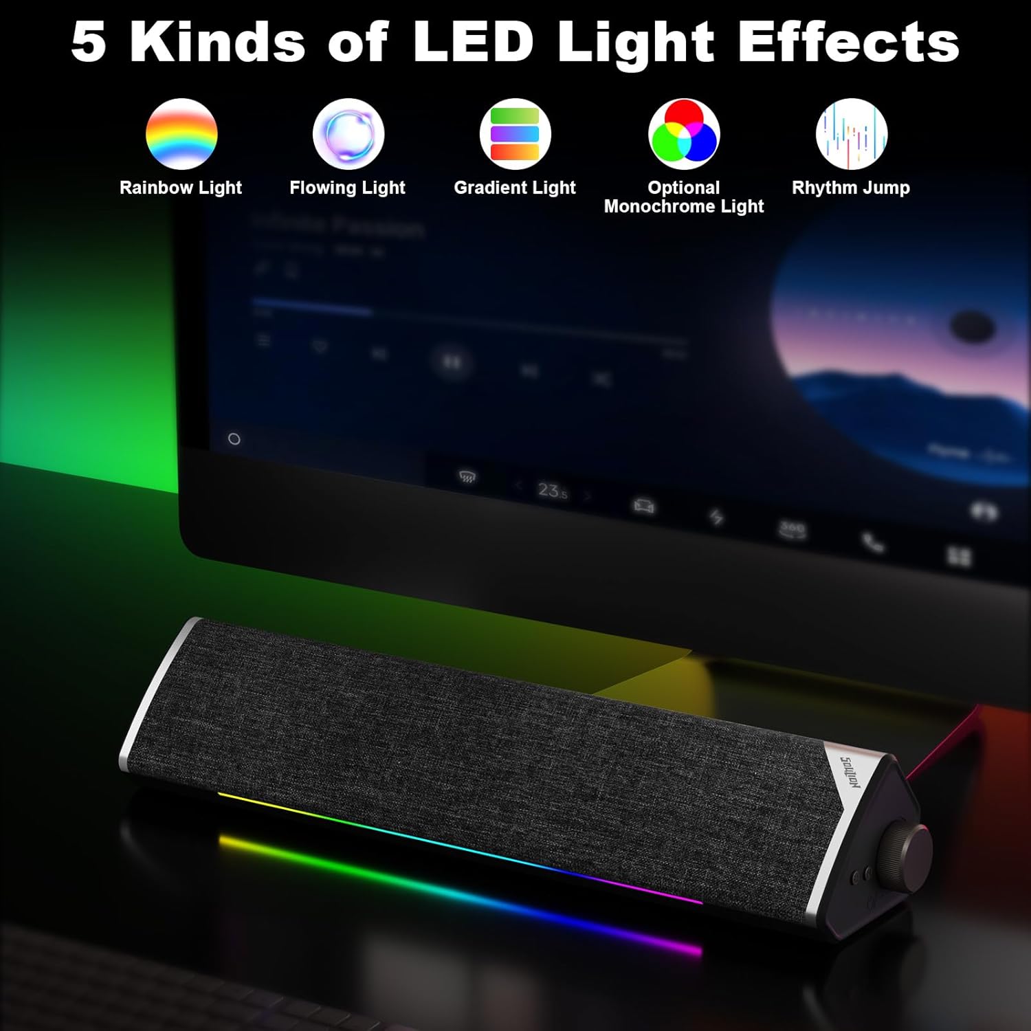 Саундбар за компютър SOULION R60 PC Soundbar Bluetooth & USB - Image 4