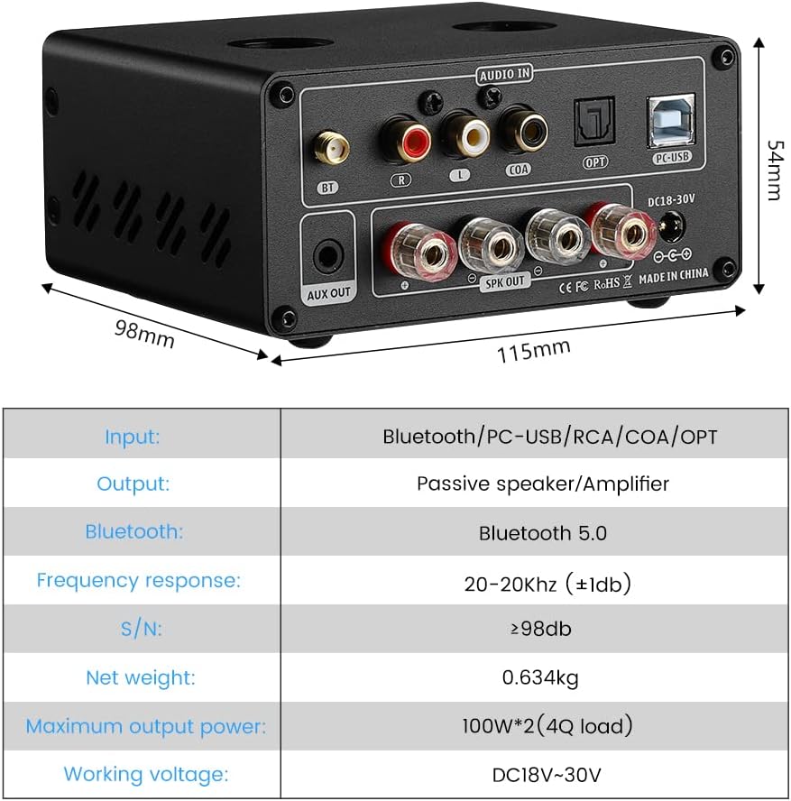 Усилвател AIYIMA T9 6K4 Vacuum Tube Amplifier 2 x 100W - Image 4