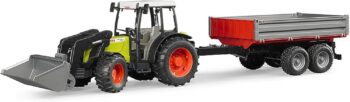 Bruder Claas Nectis 267 F Играчка Трактор с преден товарач и ремарке