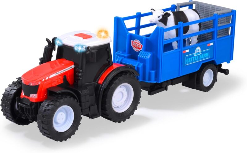 Dickie Toys Играчка Трактор с ремарке за животни