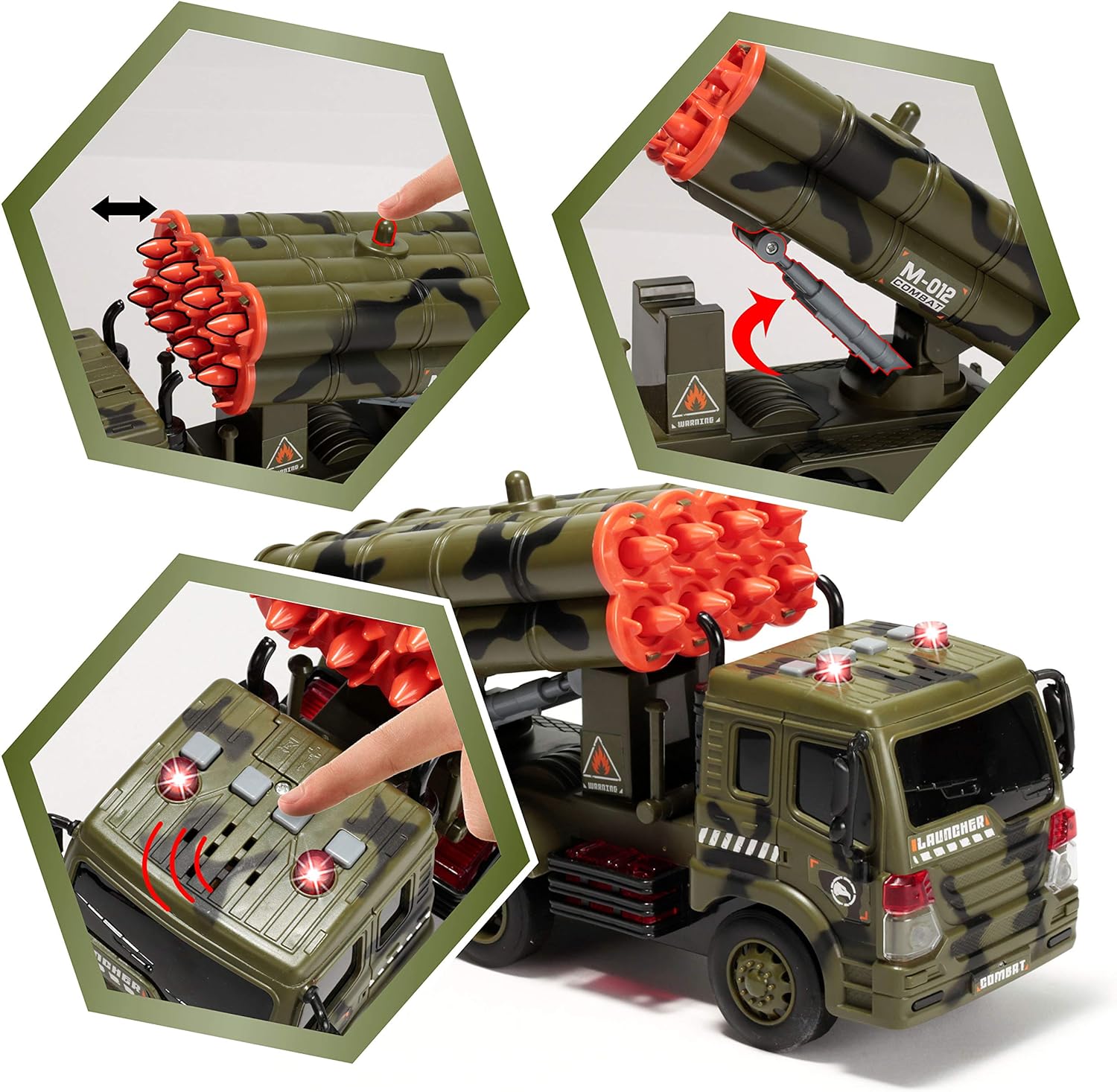 JOYIN 3 in 1 Friction Powered Комплект за игра военни автомобили - Image 2