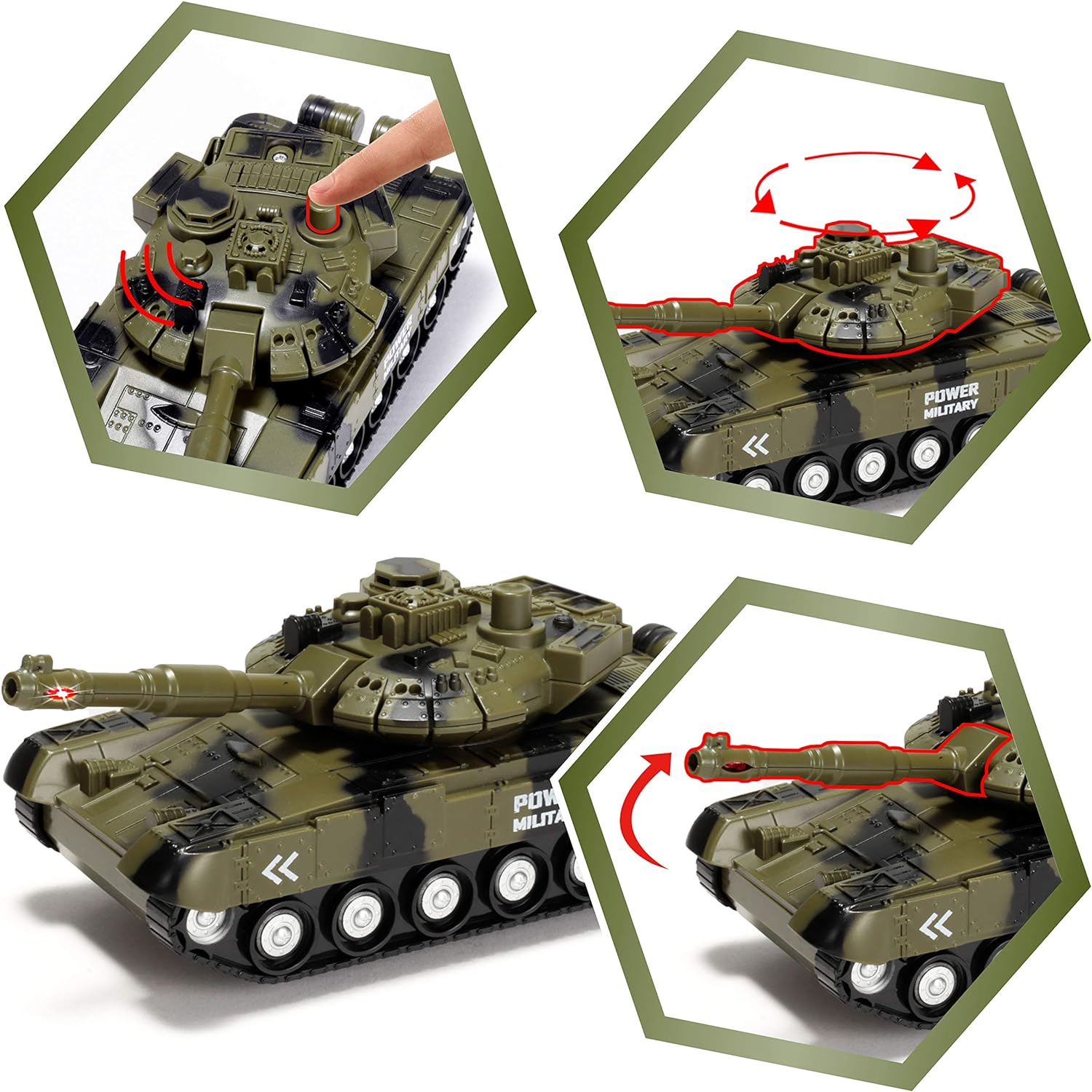 JOYIN 3 in 1 Friction Powered Комплект за игра военни автомобили - Image 3