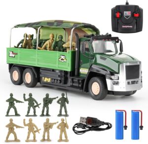 KADAYAYA Комплект за игра Военен камион и войници с дистанционно управление