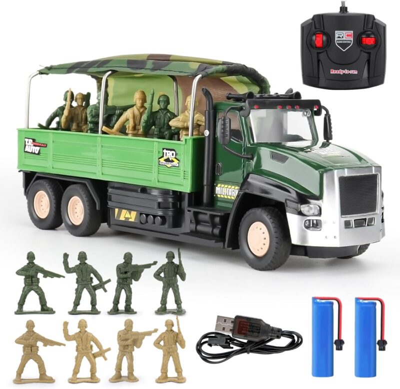 KADAYAYA Комплект за игра Военен камион и войници с дистанционно управление