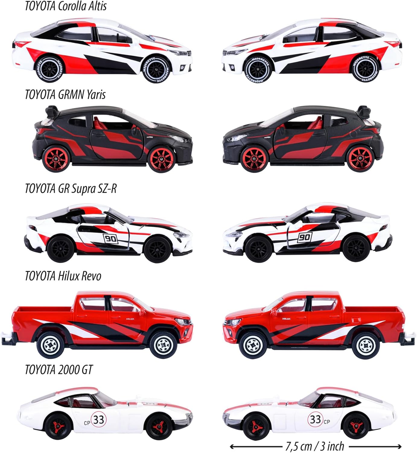 Majorette Toyota Racing Gift Set подаръчен комплект 5 модела колички - Image 3