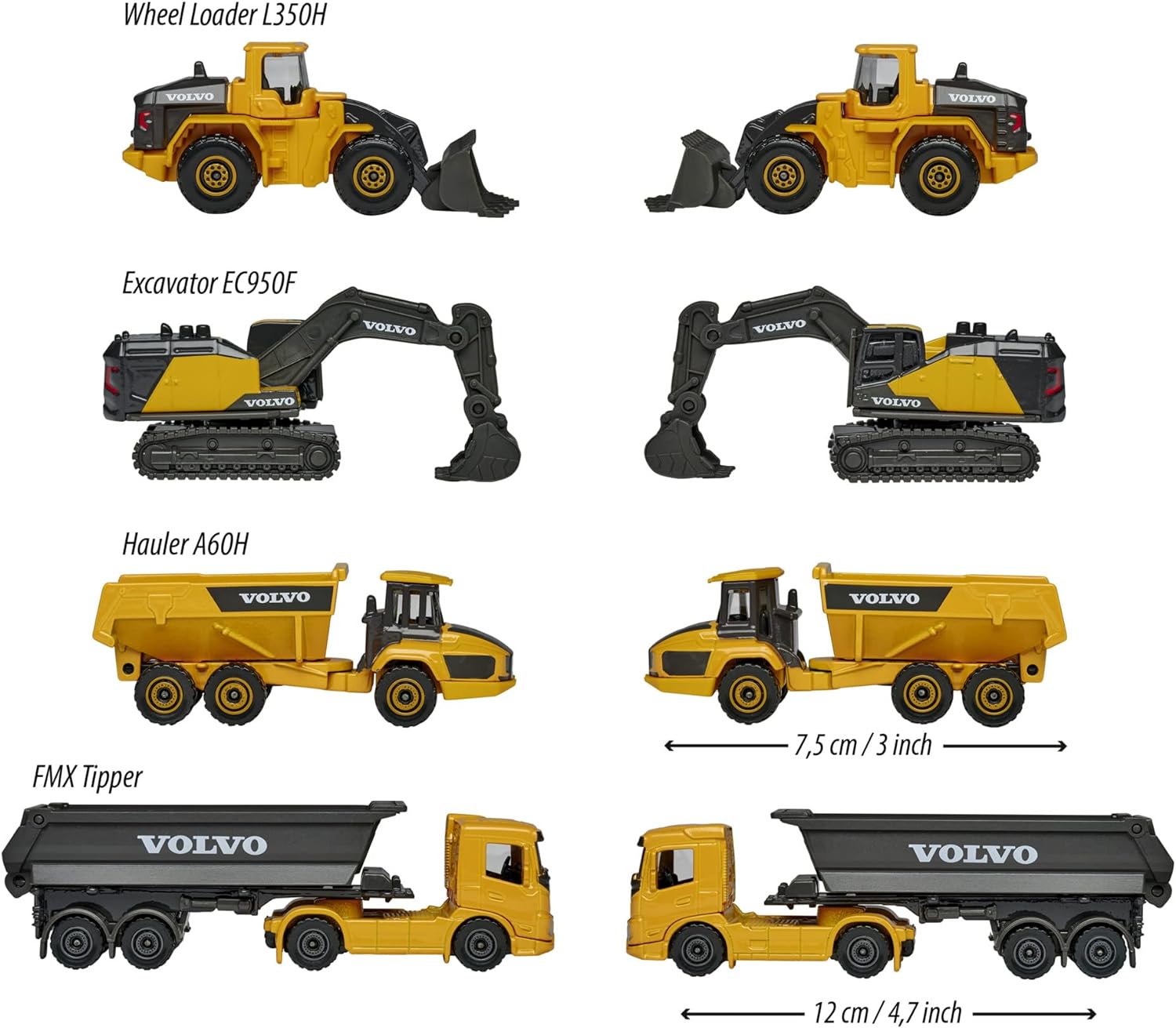 Majorette Volvo Комплект камион и строителни машини - Image 4