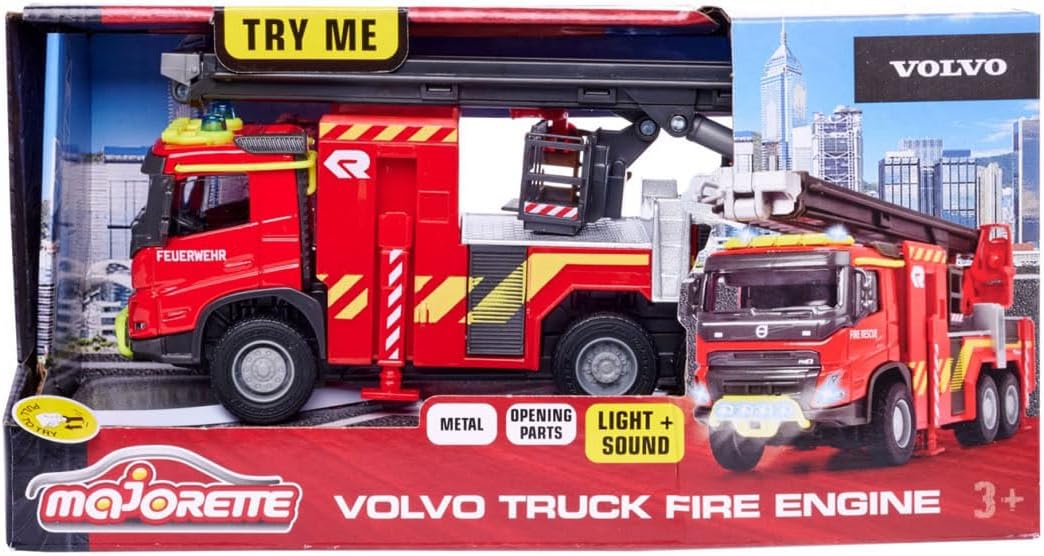 Majorette Volvo Пожарна кола с въртяща се стълба - Image 3