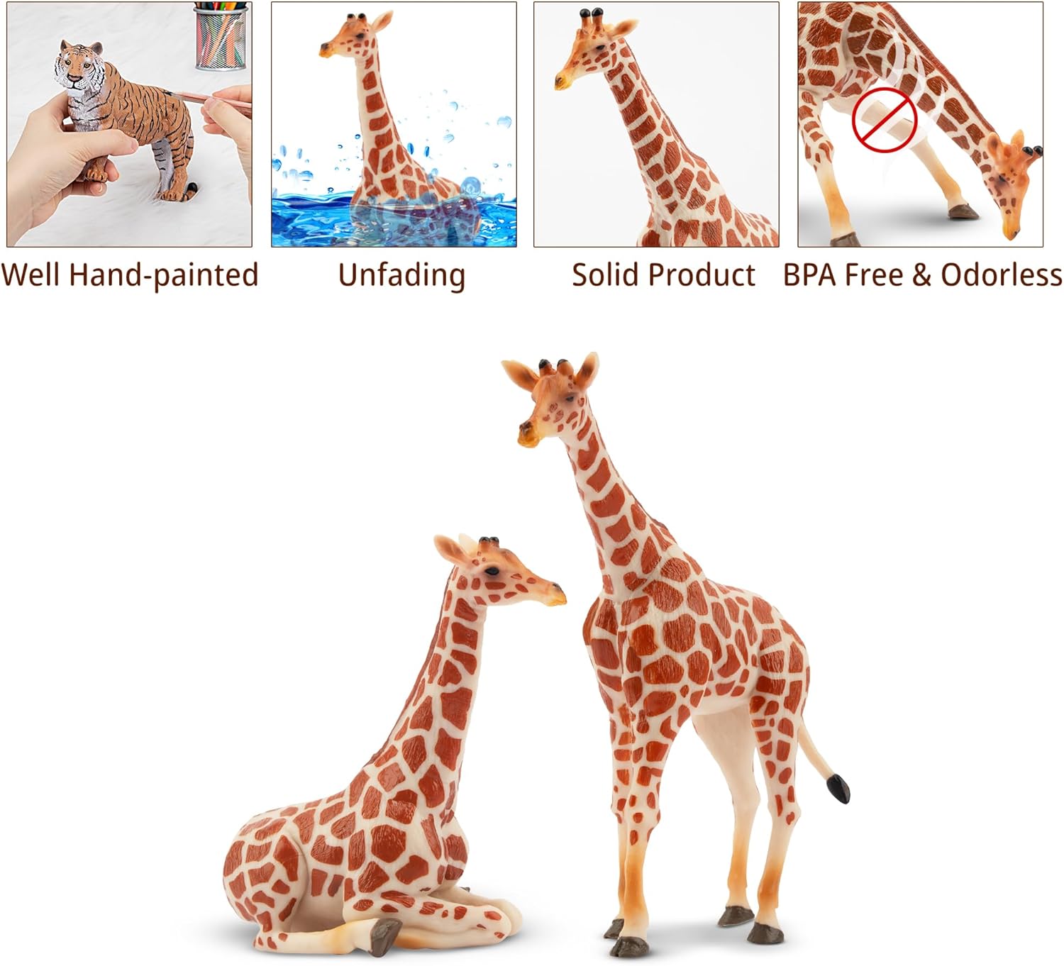 TOYMANY Комплект 4 фигурки на животни Жирафи Африка - Image 3