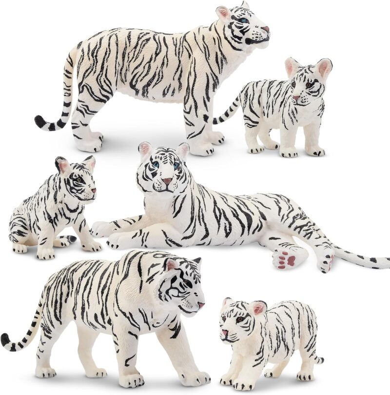 TOYMANY Комплект 6 фигурки на животни Бели тигри Азия