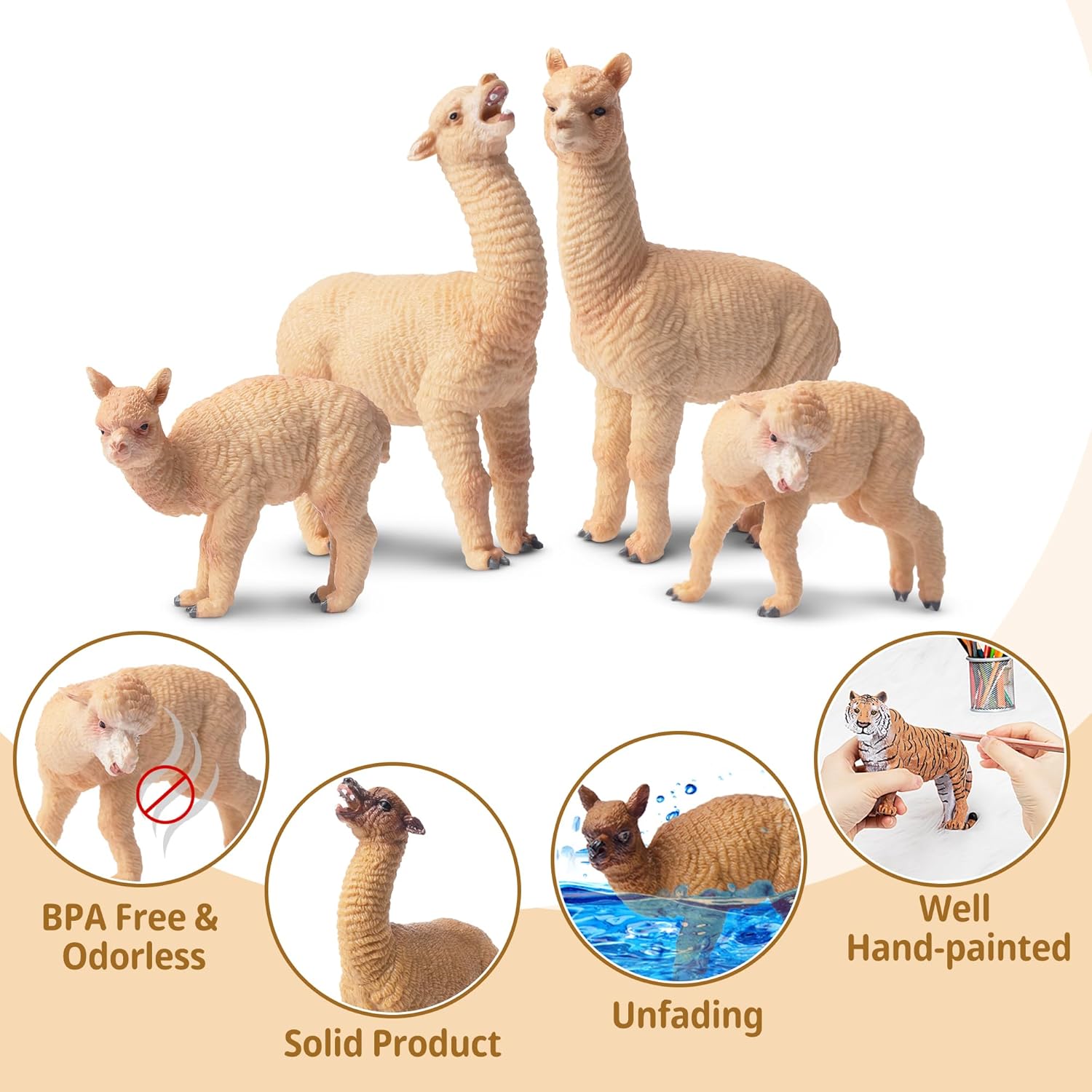 TOYMANY Комплект 8 фигурки на животни Лами и Алпаки Южна Америка - Image 2