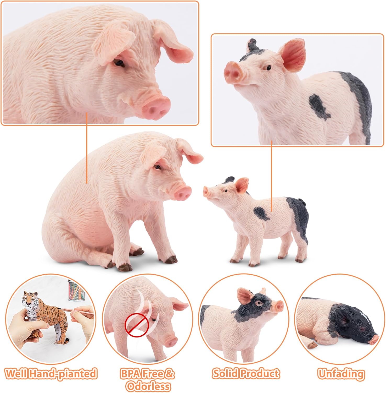 TOYMANY Комплект 8 фигурки на животни прасета - Image 3