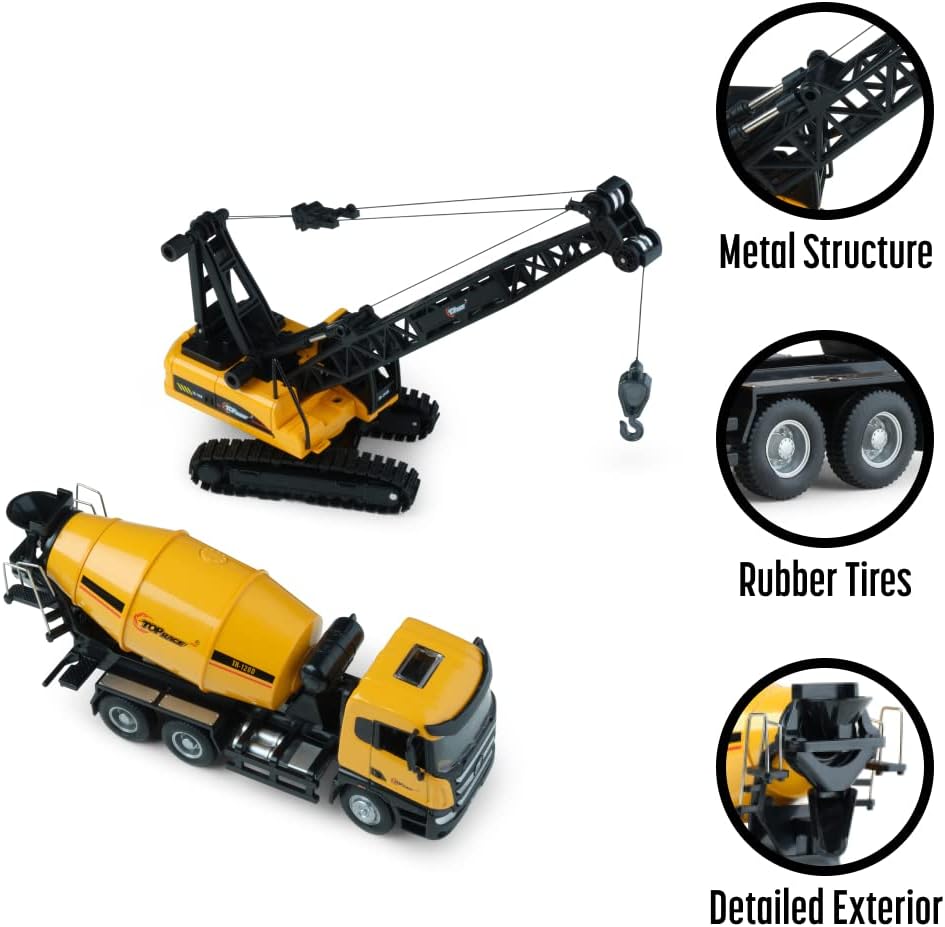Top Race Комплект за игра Метални Бетоновоз и кран - Image 5