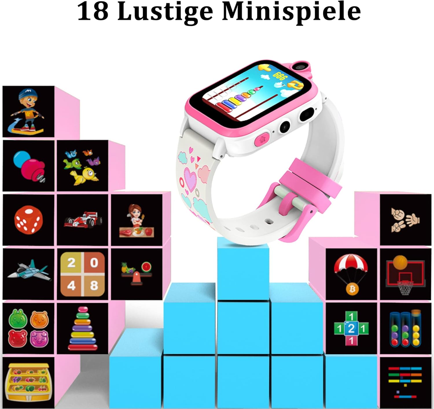 Детски смарт часовник Baolubao 2G Smart Watch Call Function SOS Camera 1.69 Inch Display Pink - Image 5