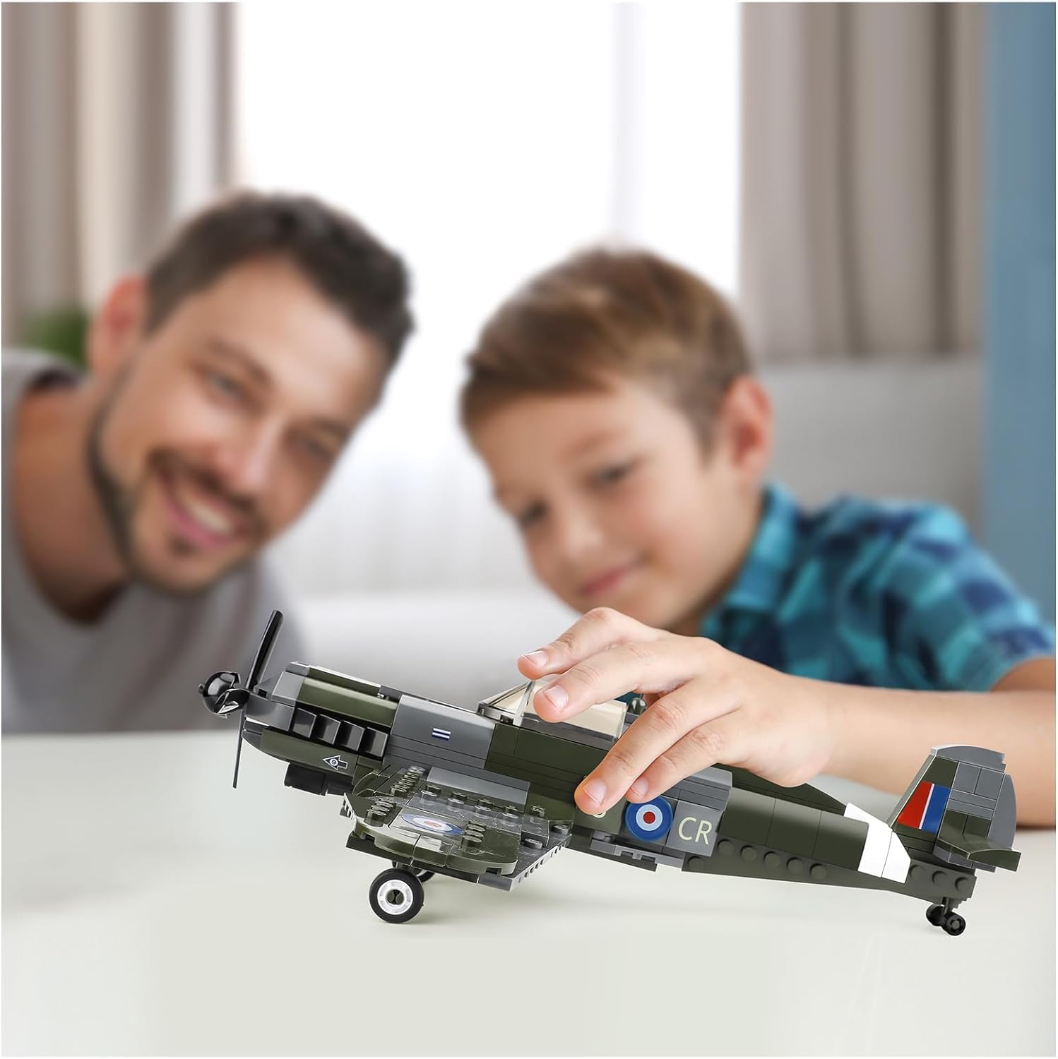 Конструктор QLT Qiaoletong WW2 Spitfire Военен самолет - Image 4
