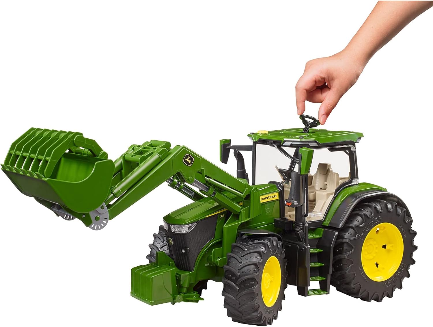 Bruder John Deere 7R 350 Играчка Трактор с Челен товарач - Image 5