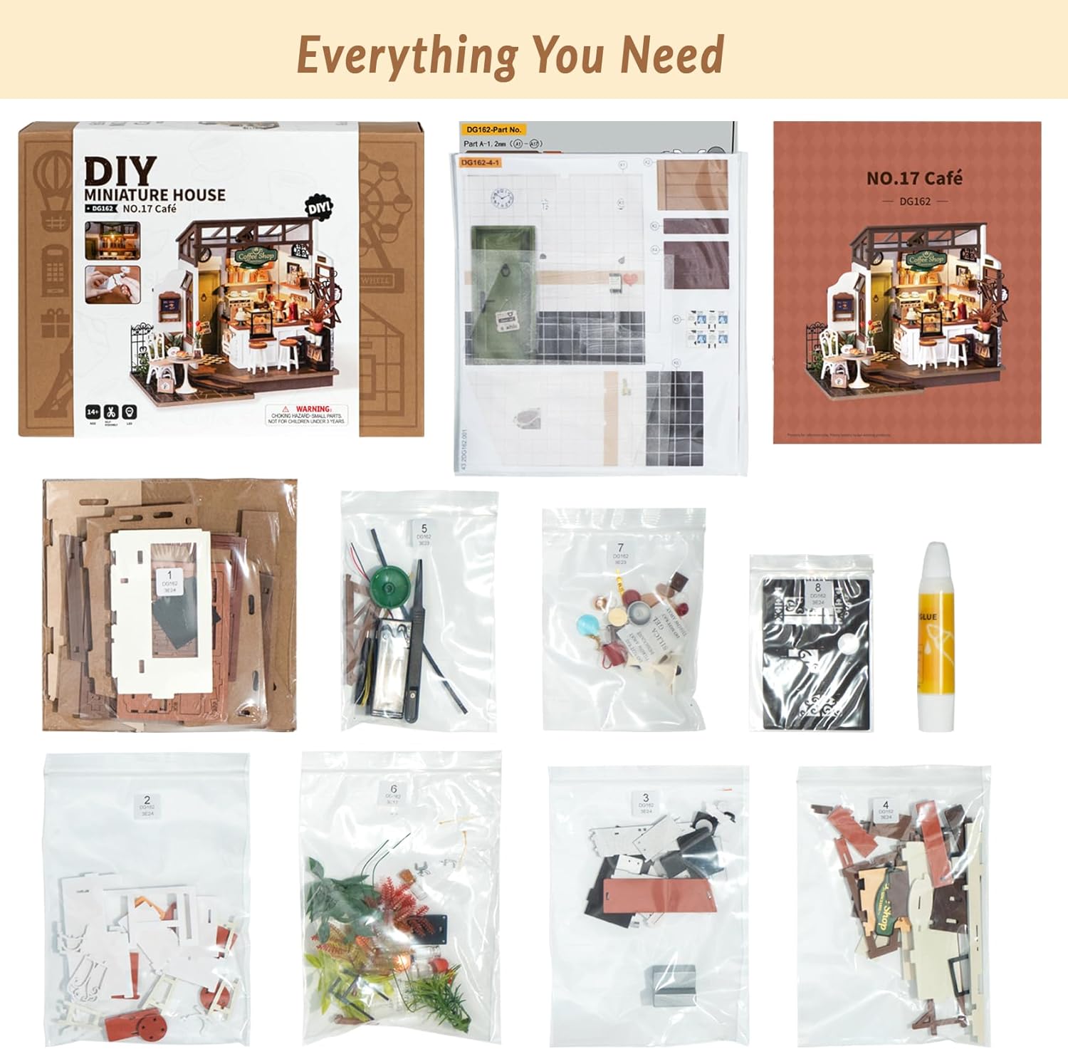 Robotime DIY Модел комплект кафене с миниатюрни мебели No. 17 - Image 6
