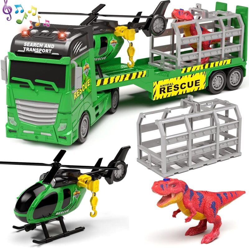 Tacobear Dino камион 3 в 1 с хеликоптер и динозавър