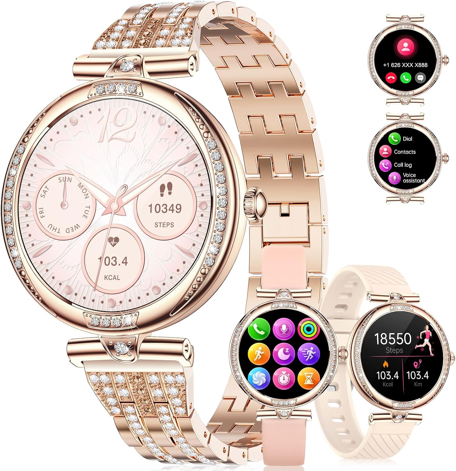 Дамски смарт часовник LIGE Smart Watch 1,19 AMOLED Rose