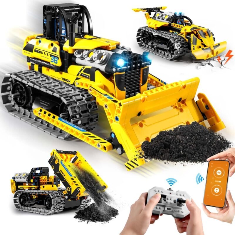Конструктор INSOON 3 в 1 Булдозер, самосвал и Caterpillar с дистанционно управление
