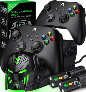 GAMSINGY Станция за зареждане на контролери Xbox One - Xbox Series X&S Black