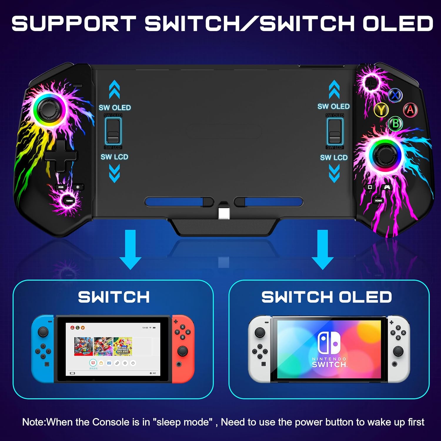 HELLCOOL Hall Effect Controller Контролер за Nintendo Switch Black Flame