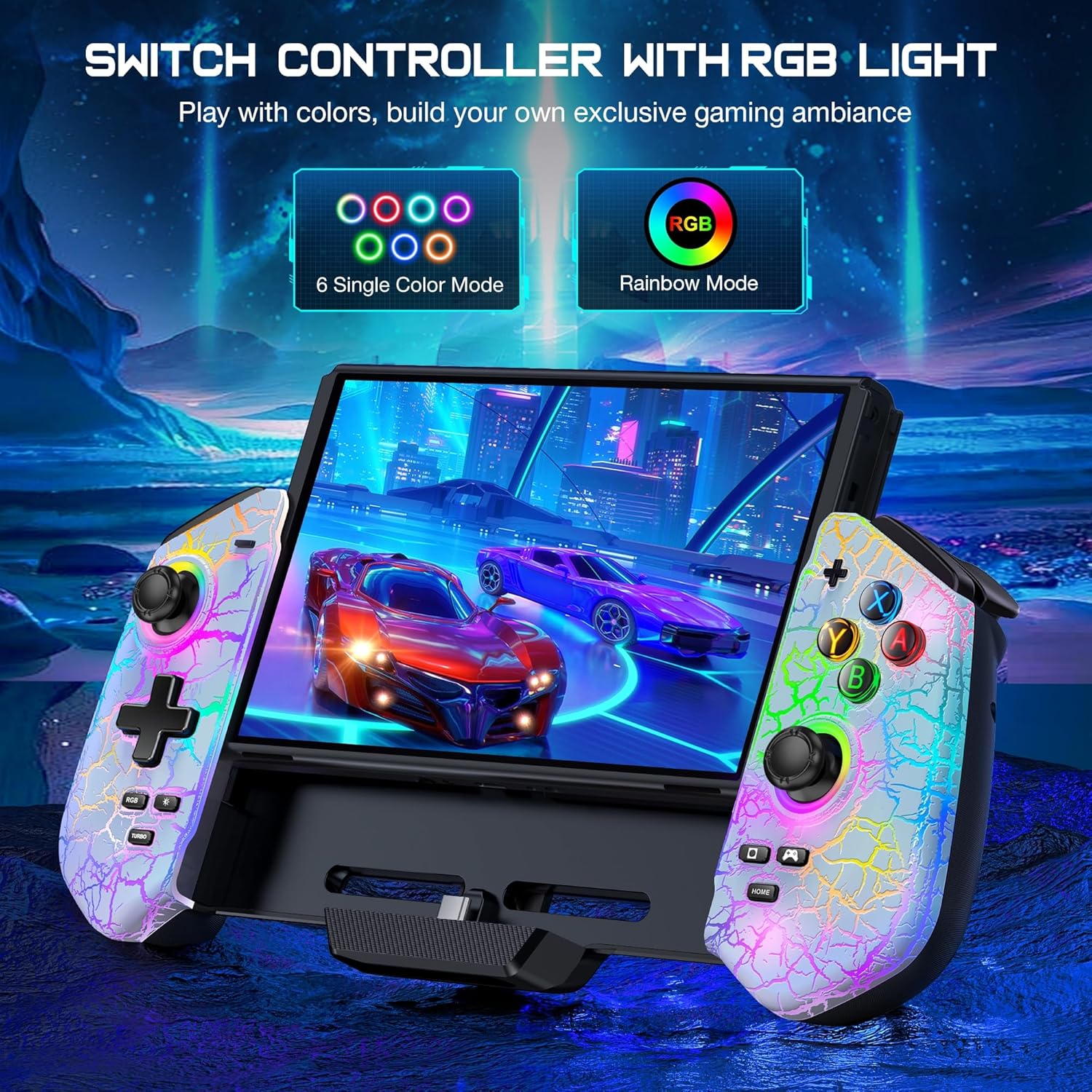 HELLCOOL Hall Effect Controller Контролер за Nintendo Switch White Crack