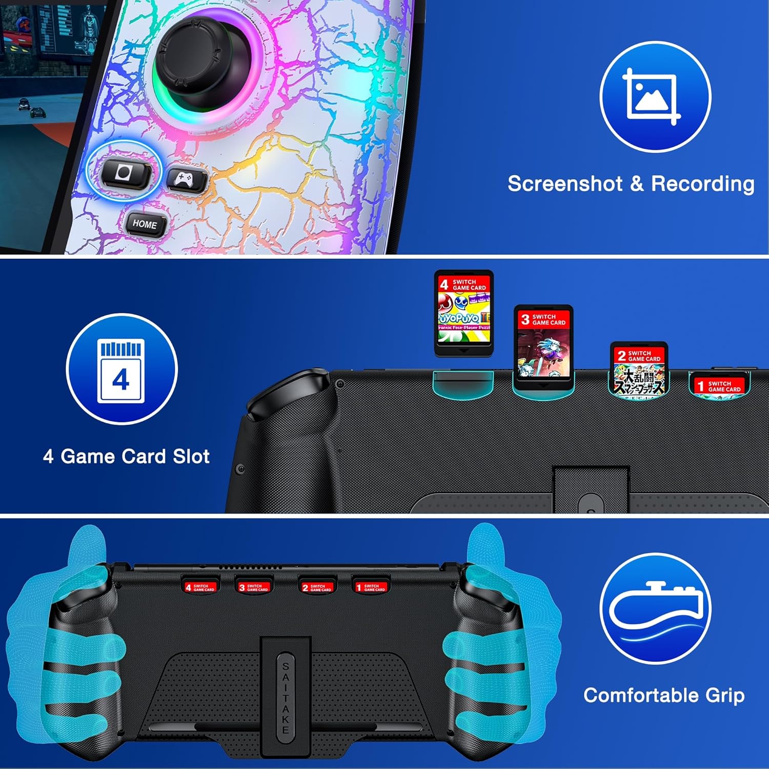 HELLCOOL Hall Effect Controller Контролер за Nintendo Switch White Crack