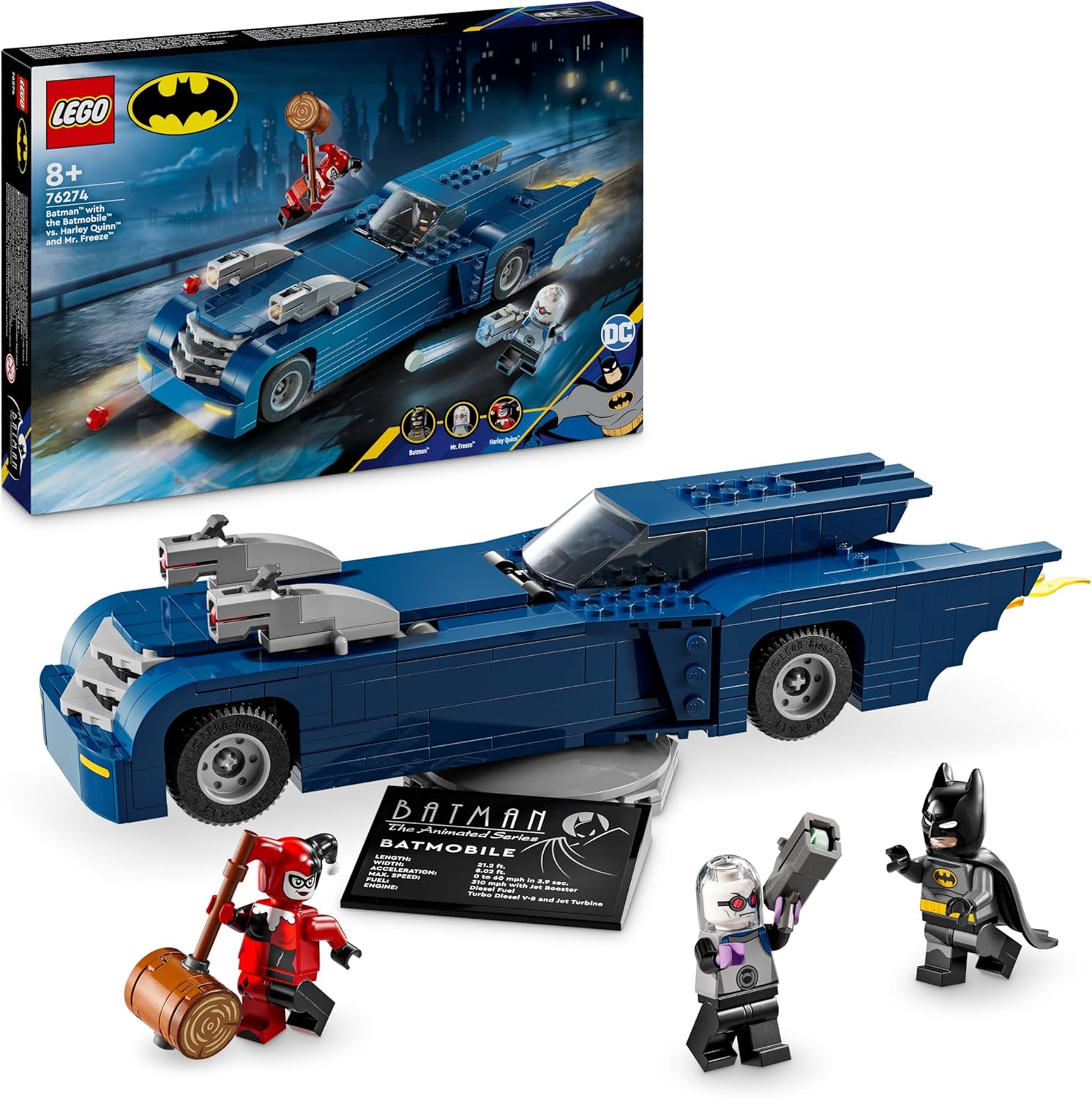LEGO DC Batman –  Батман с батмобила срещу Харли Куин и мистър Фрийз (76274)