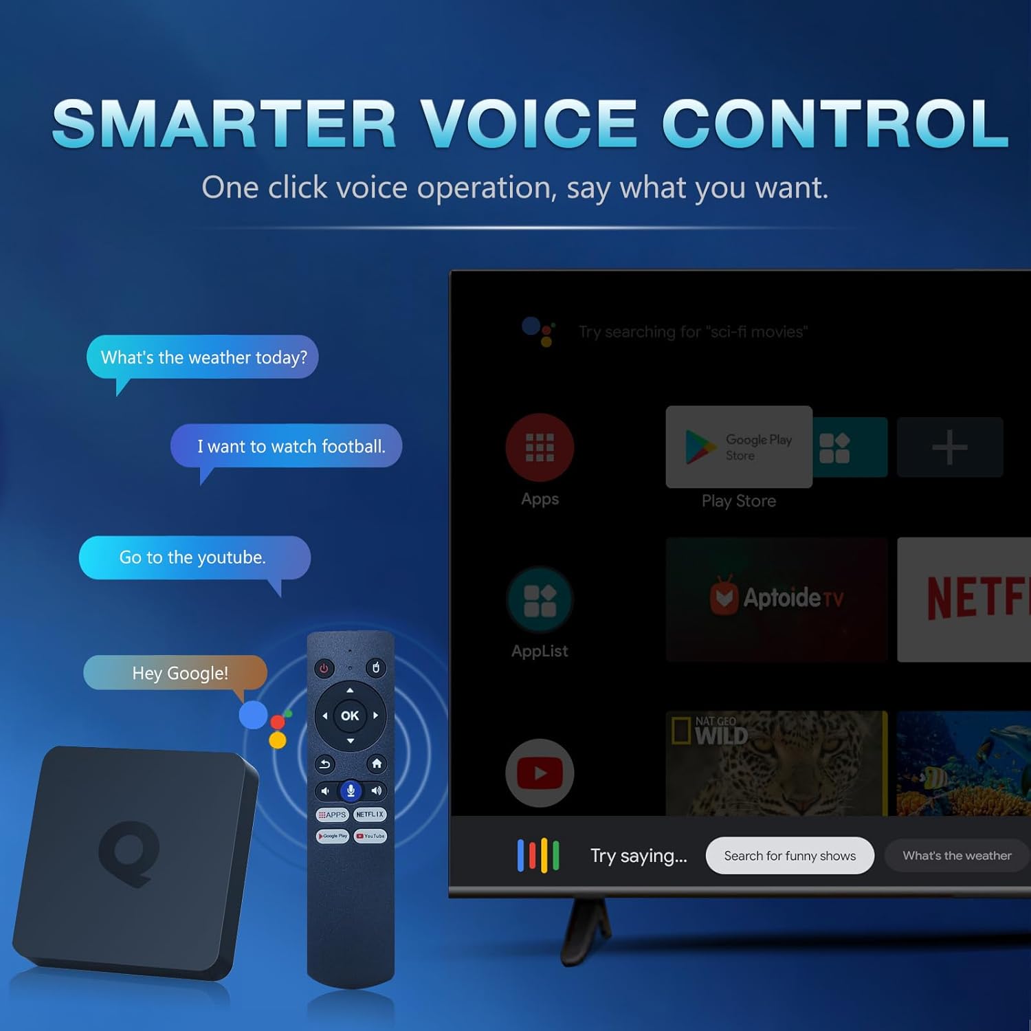 TUREWELL Q1 4K Android TV Box 10 2GB RAM 16GB ROM Cortex-A53 Мултимедиен плеър - Image 4