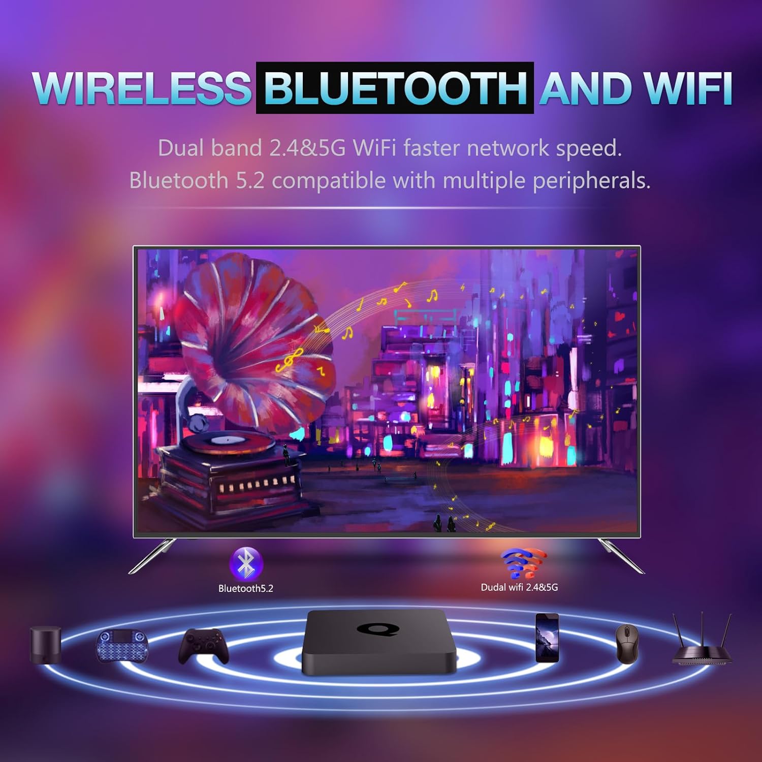 TUREWELL Q1 4K Android TV Box 10 2GB RAM 16GB ROM Cortex-A53 Мултимедиен плеър - Image 5