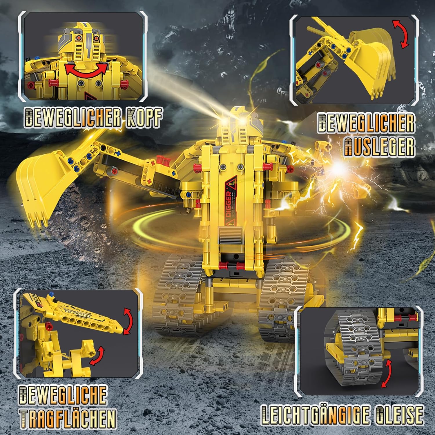 Ulikey Technik Детска играчка Строителен робот 5 в 1 с дистанционно управление - Image 4