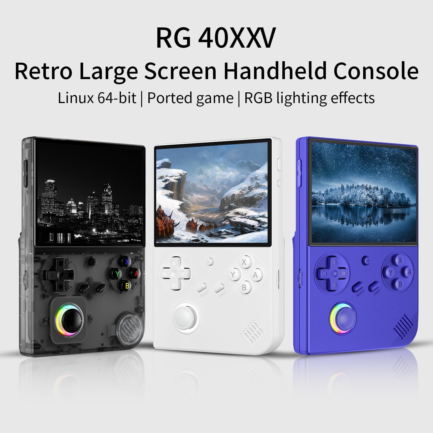 Anbernic RG40XXV Linux System Ретро ръчна конзола за игри 64GB 4 инчов HDMI TV Out White - Image 2